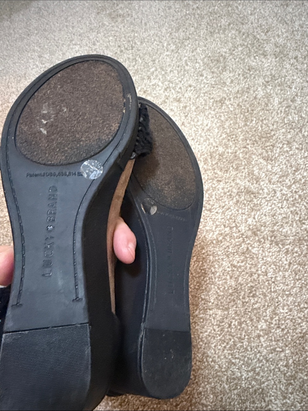 Lucky Brand Black Crochet Ankle Strap Heels - Picture 4 of 5